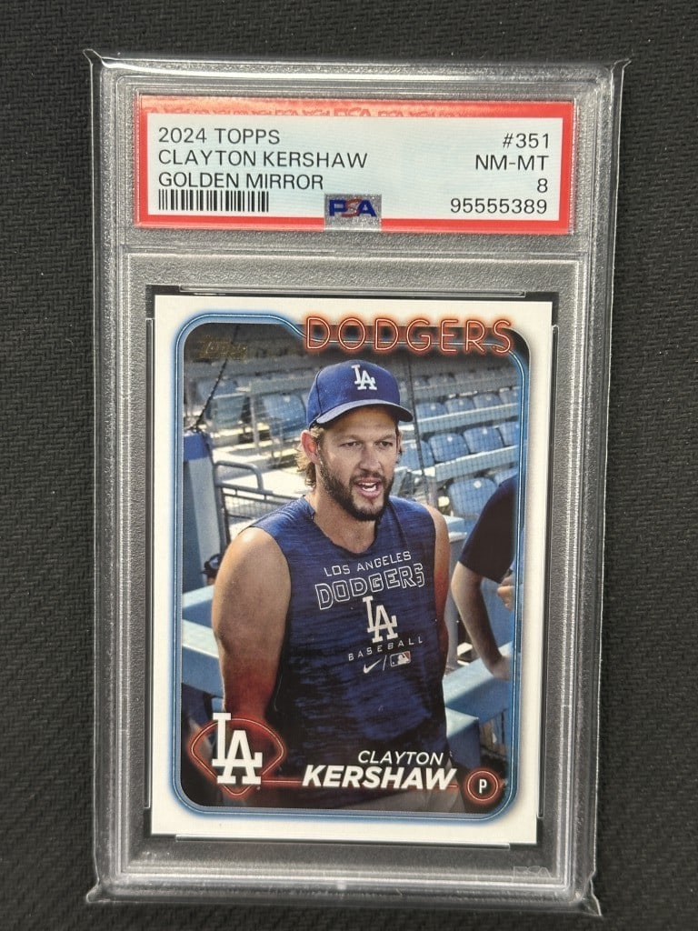 Clayton Kershaw 2024 Topps Golden Mirror SSP PSA 8 Dodgers Card (1 of 2)