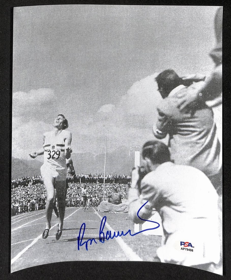 8x10 Signed Photo of Roger Bannister Breaking Four Minute Mile PSA/DNA Authenticated (1 of 2)