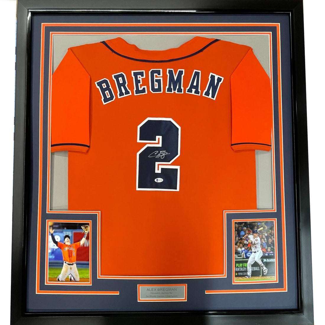 Framed Alex Bregman Signed Jersey with BAS COA Houston Astros: Framed Alex Bregman Signed Jersey with BAS COA Houston Astros Celebrate your love for the Houston Astros with this professionally framed autographed Alex Bregman jersey. This original piece features B