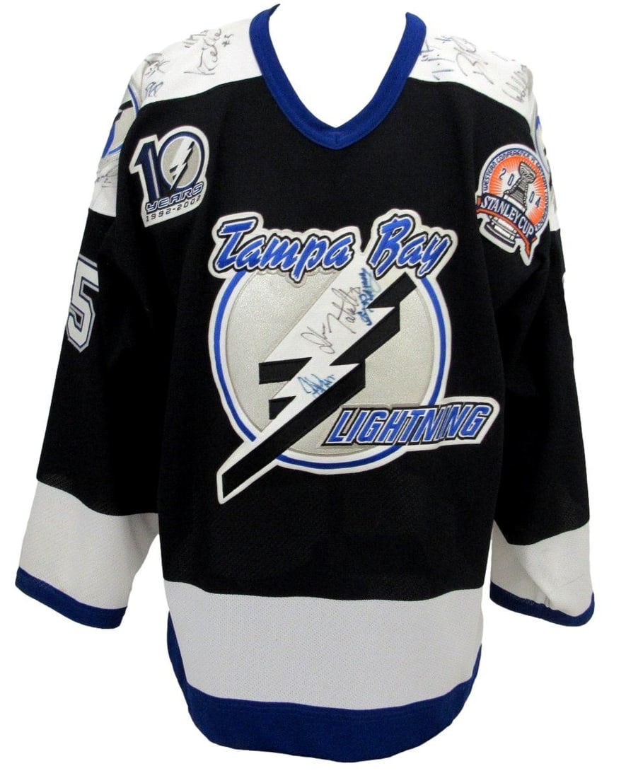 2004 Tampa Bay Lightning Signed #35 Khabibulin Jersey with Team Signatures (1 of 11)