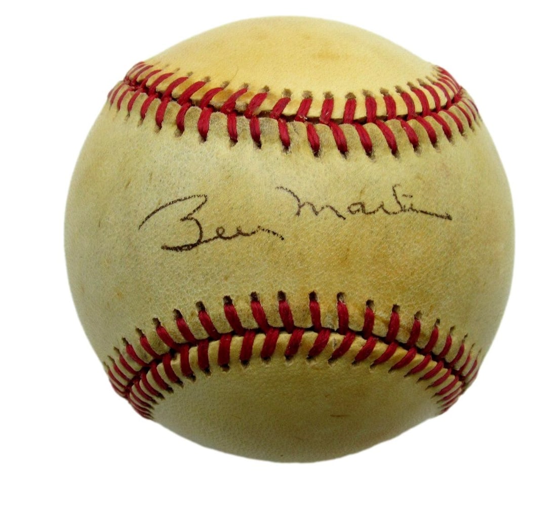 Billy Martin HOF Autographed OAL Baseball New York Yankees PSA/DNA (1 of 7)