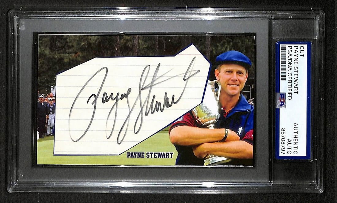 Payne Stewart Signed 3x5 Custom Golf Card With PSA DNA Authentication (1 of 1)