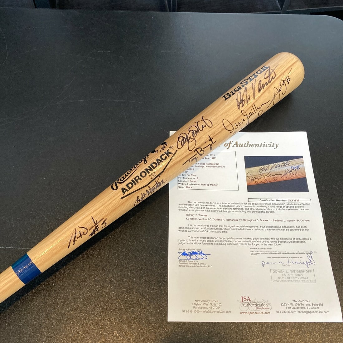 1997 Chicago White Sox Signed Bat Frank Thomas JSA COA (1 of 7)