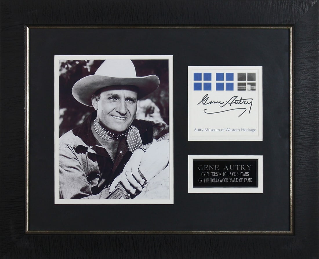 Gene Autry Signed Framed Postcard with BAS COA 4.5x4.5 (1 of 7)