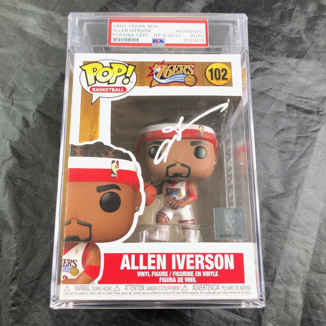 Allen Iverson Autographed Funko Pop PSA/DNA Encapsulated 76ers Collectible (1 of 6)