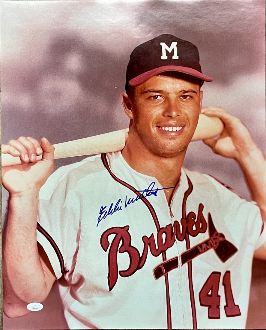Eddie Mathews Signed 16x20 Photo JSA Authenticated Vintage Braves (1 of 3)