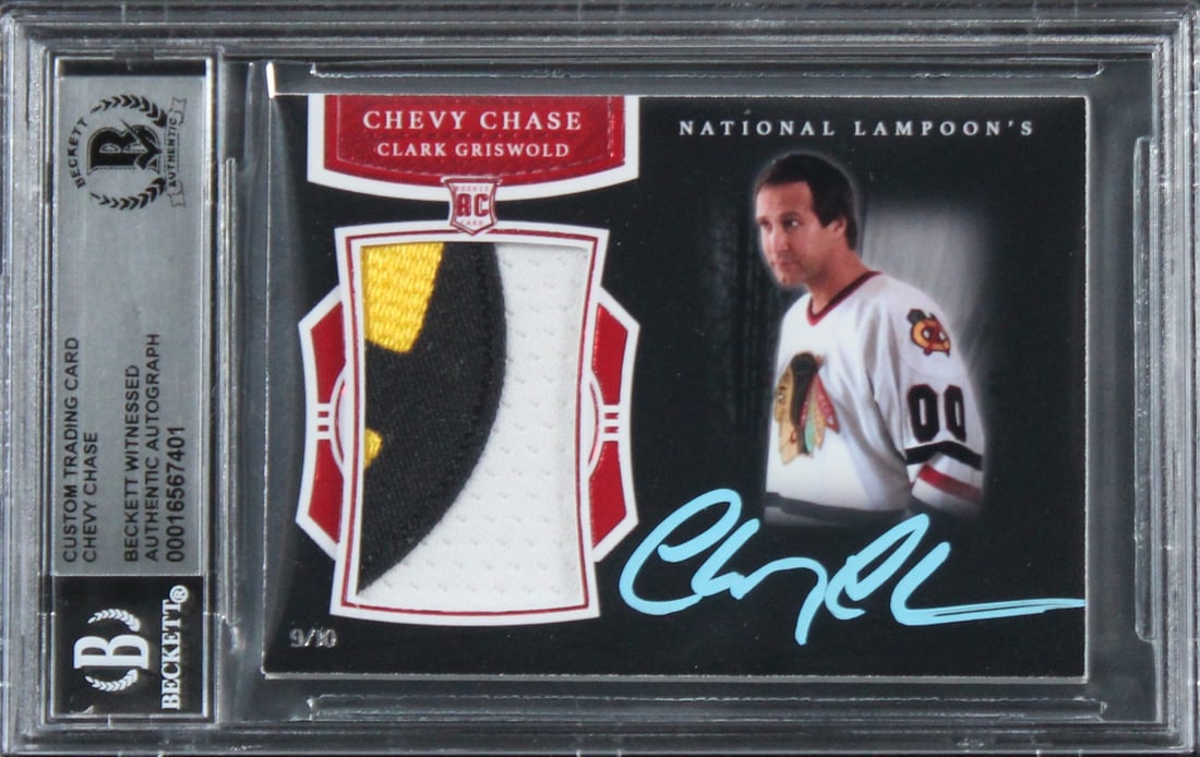 Chevy Chase Signed Relic Card National Lampoon's Christmas Vacation Beckett Authenticated #9/10 (1 of 2)