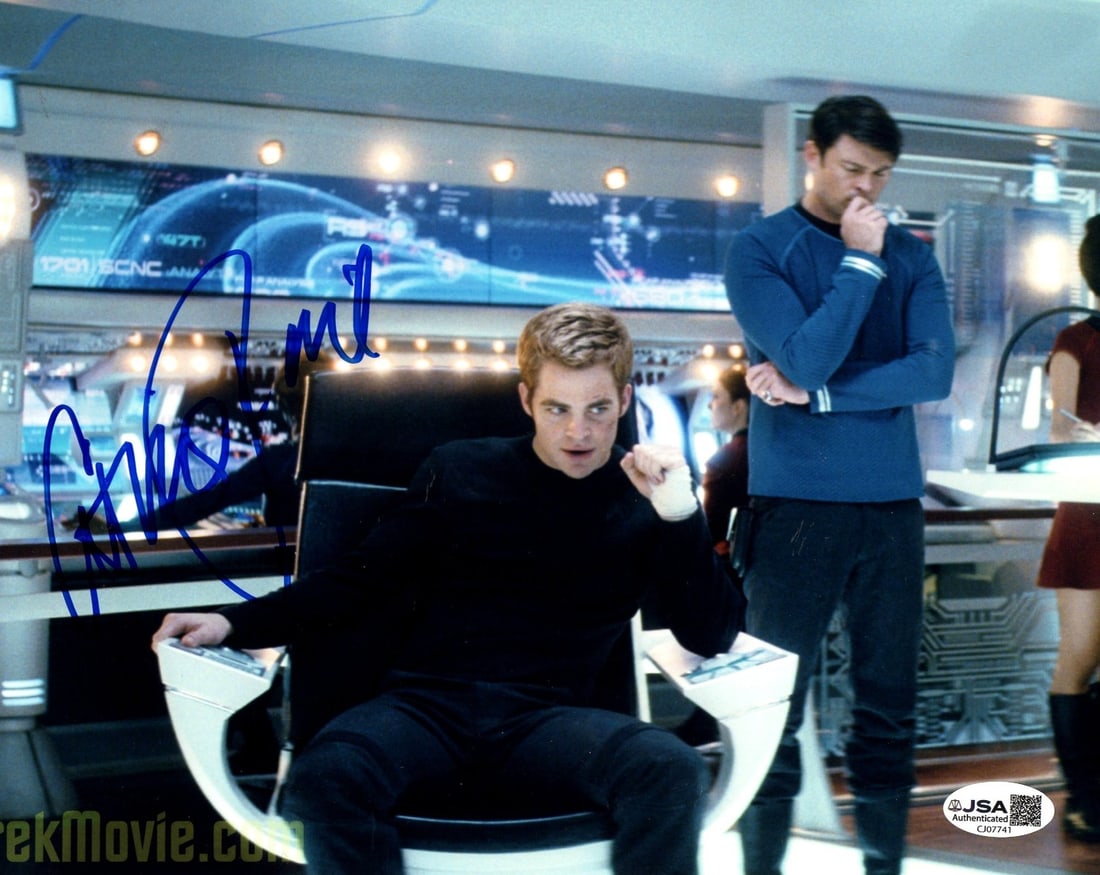 8x10 Photograph Signed by Chris Pine as Captain Kirk JSA Authenticated (1 of 2)
