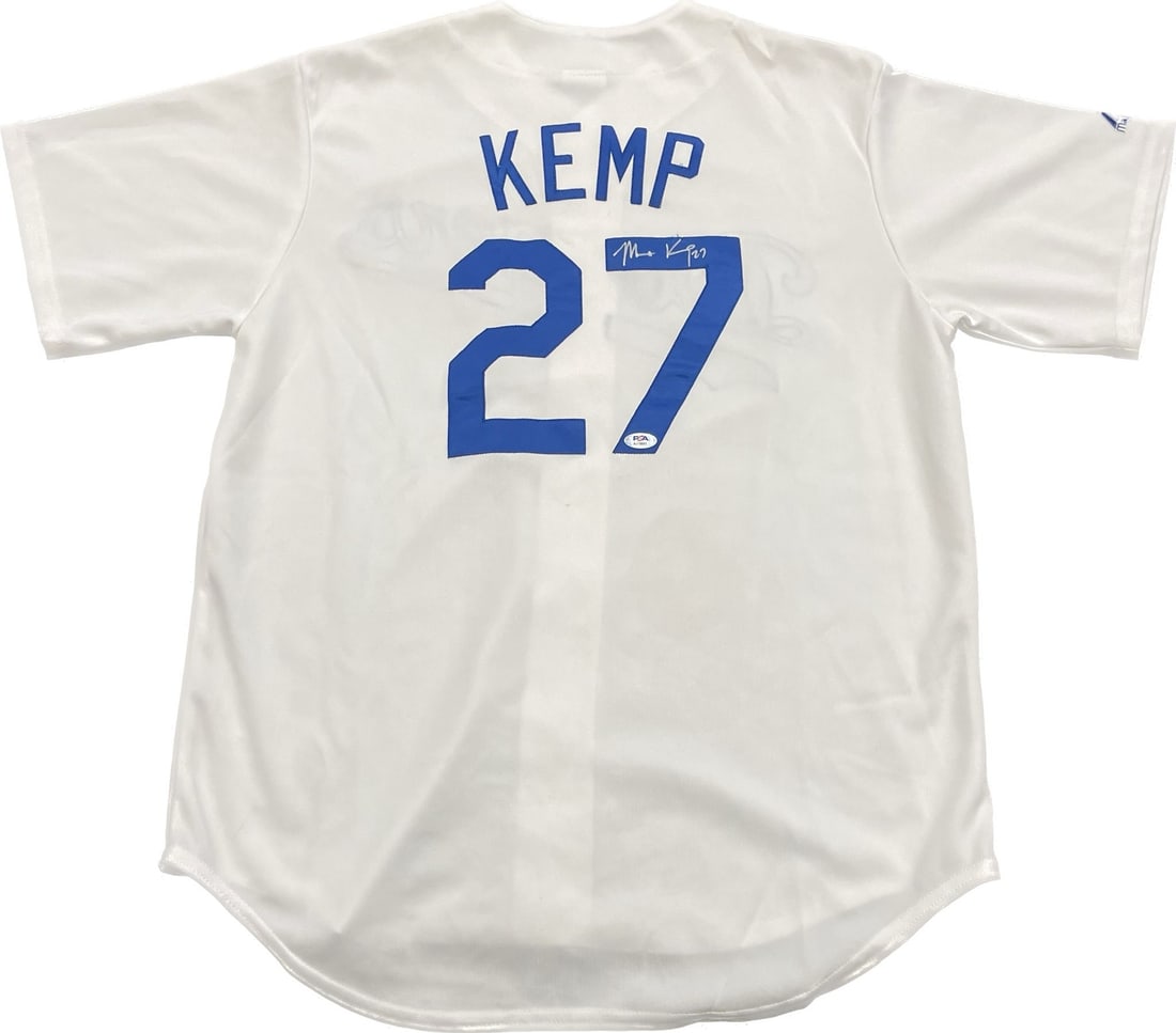 Matt Kemp Los Angeles Dodgers Autographed Jersey PSA/DNA Certified: Matt Kemp Los Angeles Dodgers Autographed Jersey PSA/DNA Certified This original stitched jersey features the autograph of Matt Kemp, a prominent player for the Los Angeles Dodgers. The signature is a