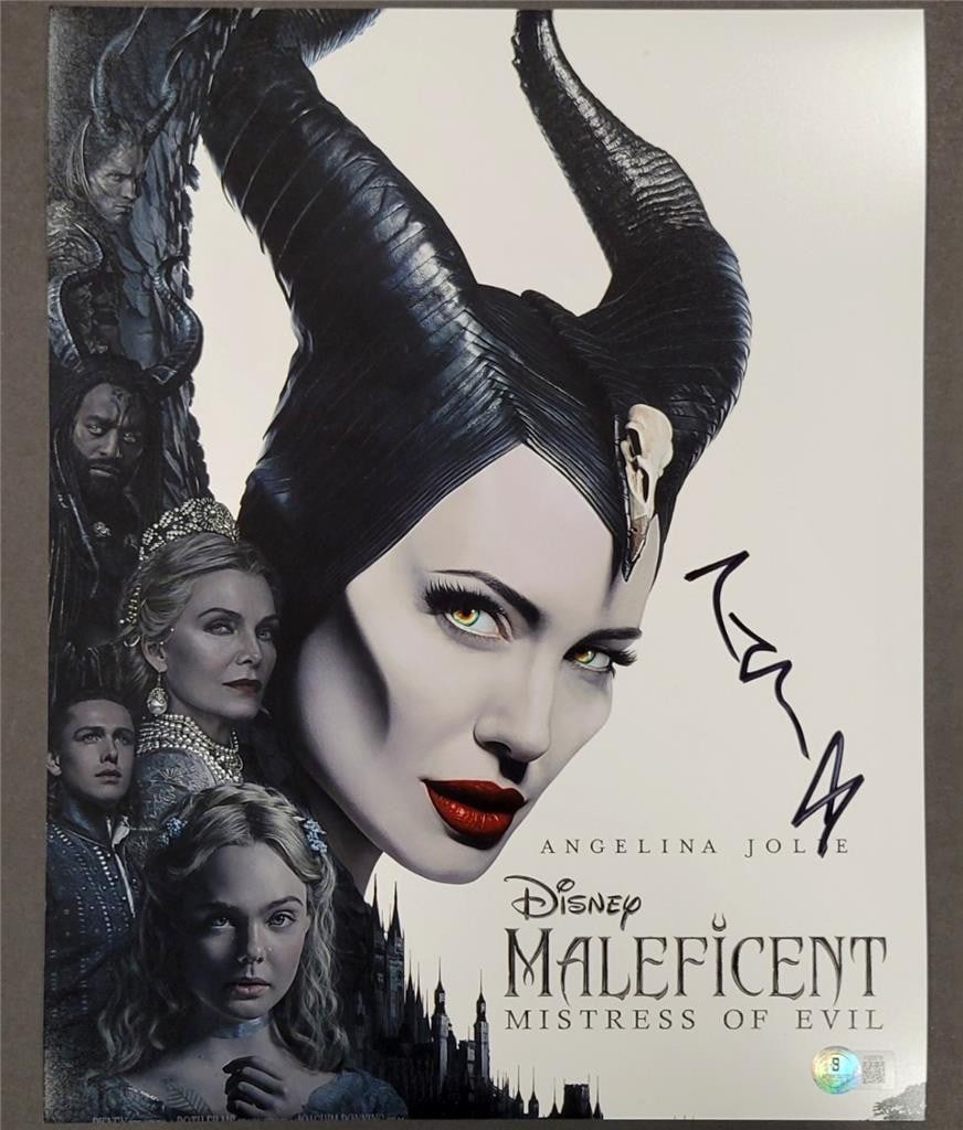 11x14 Maleficent Photograph Autographed by Angelina Jolie Beckett Authenticated: 11x14 Maleficent Photograph Autographed by Angelina Jolie Beckett Authenticated This is an original 11x14 photograph signed by Angelina Jolie as Maleficent. The autograph is authenticated by Beckett a