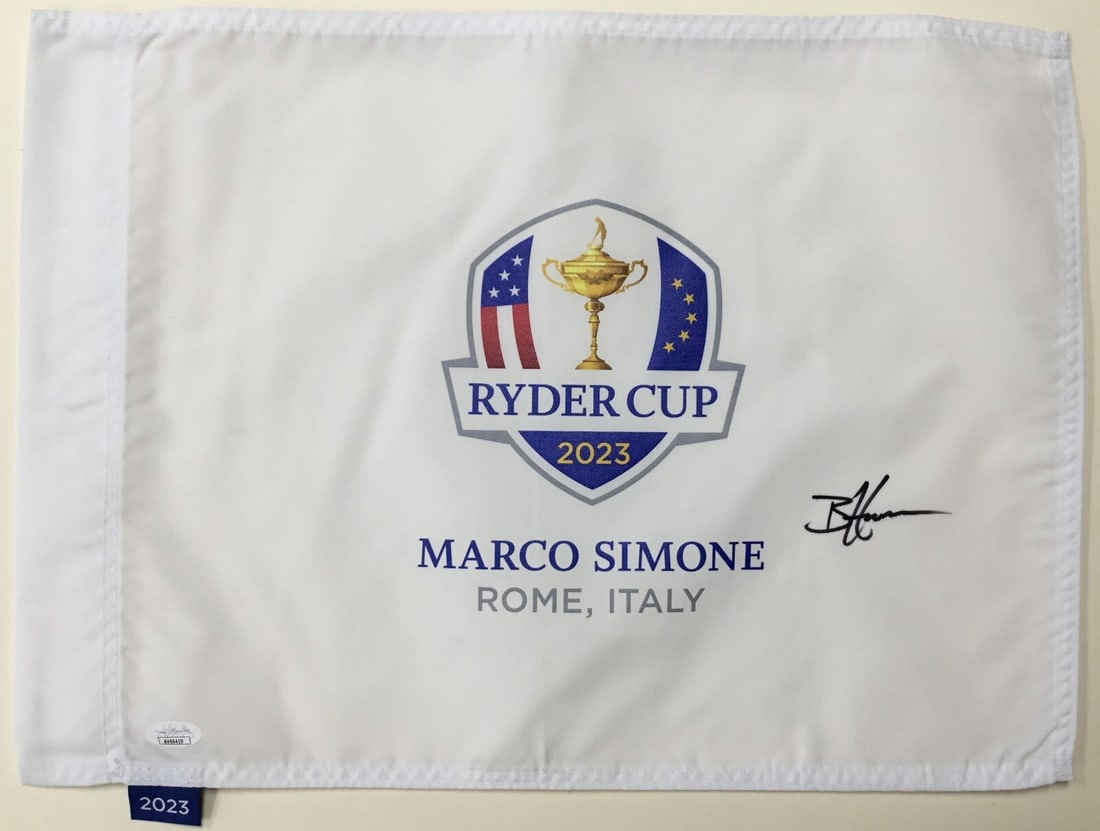 Brian Harman Signed 2023 Ryder Cup Rome Flag JSA Authenticated (1 of 4)