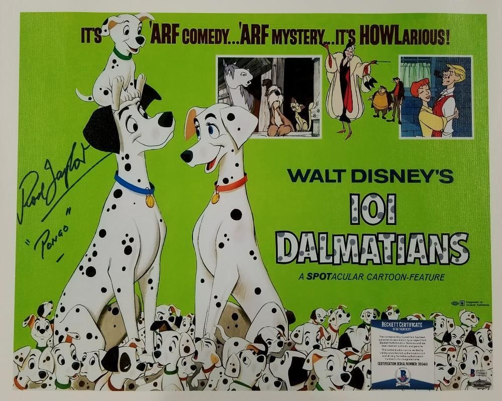 Rod Taylor Signed 16x20 Canvas Pongo 101 Dalmatians BECKETT COA (1 of 1)