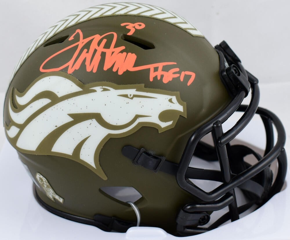 Terrell Davis Signed Broncos Mini Helmet HOF Beckett Authenticated (1 of 10)