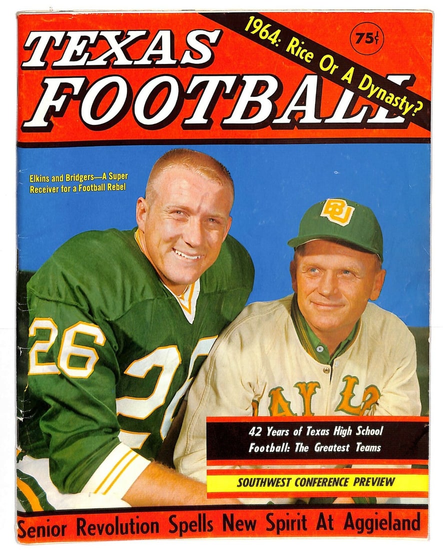 1964 Dave Campbell's Texas Football Magazine Baylor Bridgers Original (1 of 4)
