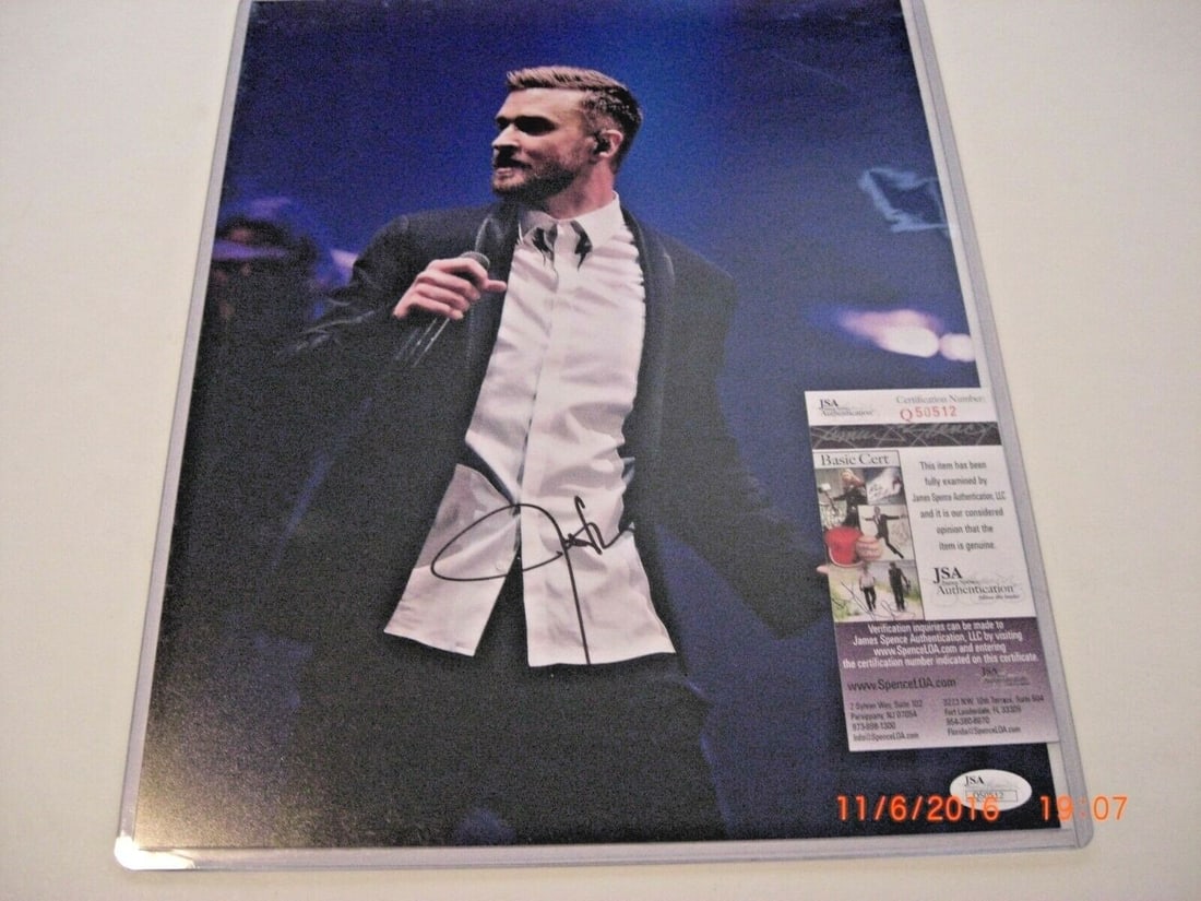 Justin Timberlake Signed 11x14 Photo JSA COA Authentic (1 of 1)