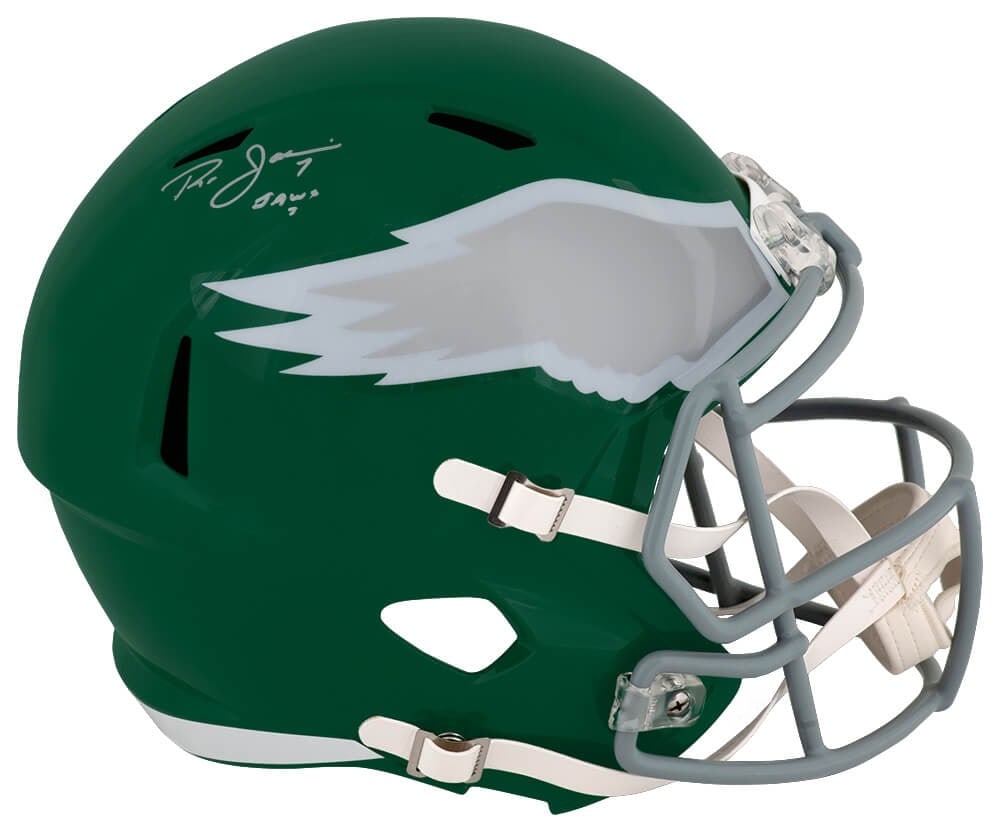 Ron Jaworski Signed Philadelphia Eagles Riddell Helmet with Jaws Inscription (1 of 1)