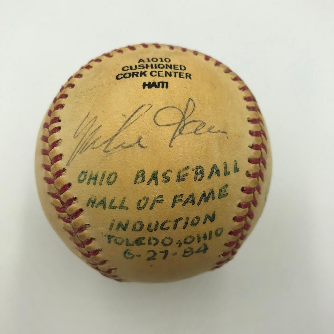 1984 Ohio Sports Hall of Fame Signed Baseball JSA COA Mike Garcia Bob Howsam Six Signatures (1 of 9)