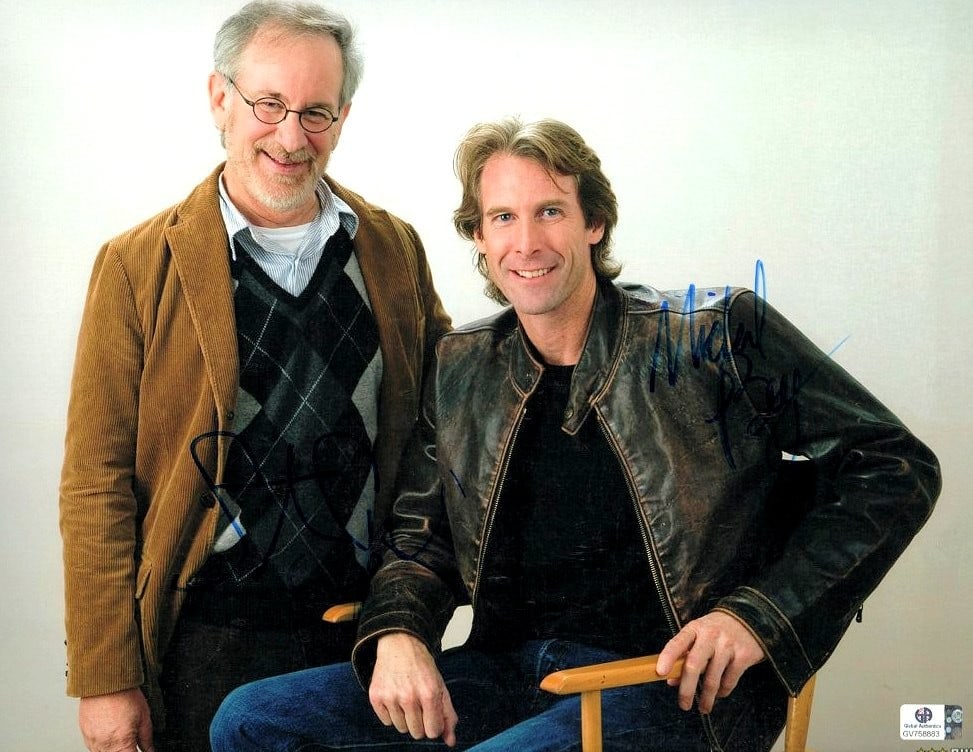 Steven Spielberg Michael Bay Dual Signed 11x14 Photo Global Authentics (1 of 2)