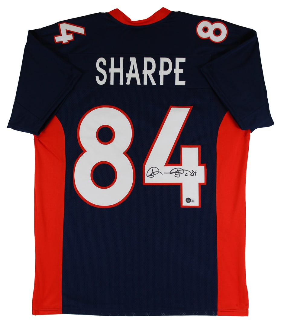 Shannon Sharpe Signed Navy Blue Pro Style Jersey Denver Broncos BAS Authenticated (1 of 3)