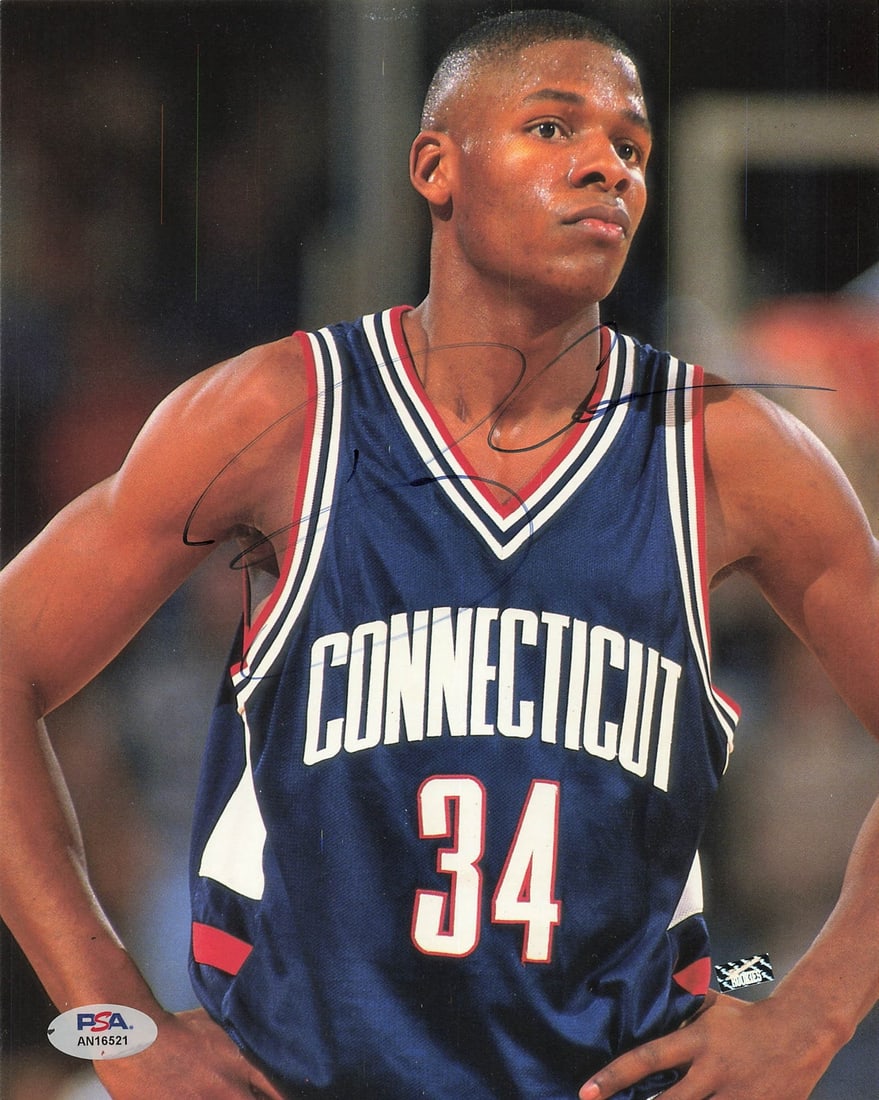 Ray Allen Autographed 8x10 Photo PSA/DNA UConn Basketball: Ray Allen Autographed 8x10 Photo PSA/DNA UConn Basketball This is a professionally printed 8x10 photograph autographed by Ray Allen, a celebrated basketball player known for his time at UConn. The sig