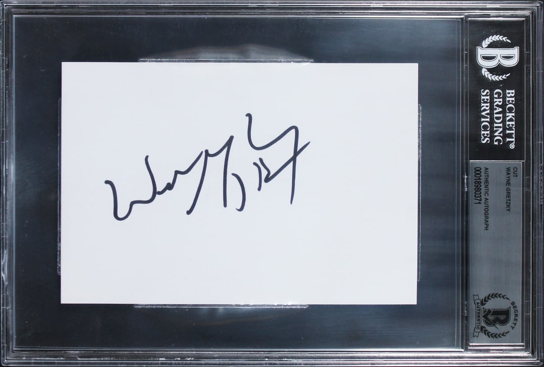 Wayne Gretzky Signed 4x6 Index Card Edmonton Oilers Beckett Authenticated (1 of 2)