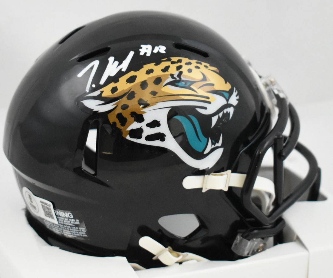 Travis Hunter Autographed Jacksonville Jaguars Mini Helmet Beckett Authenticated (1 of 3)