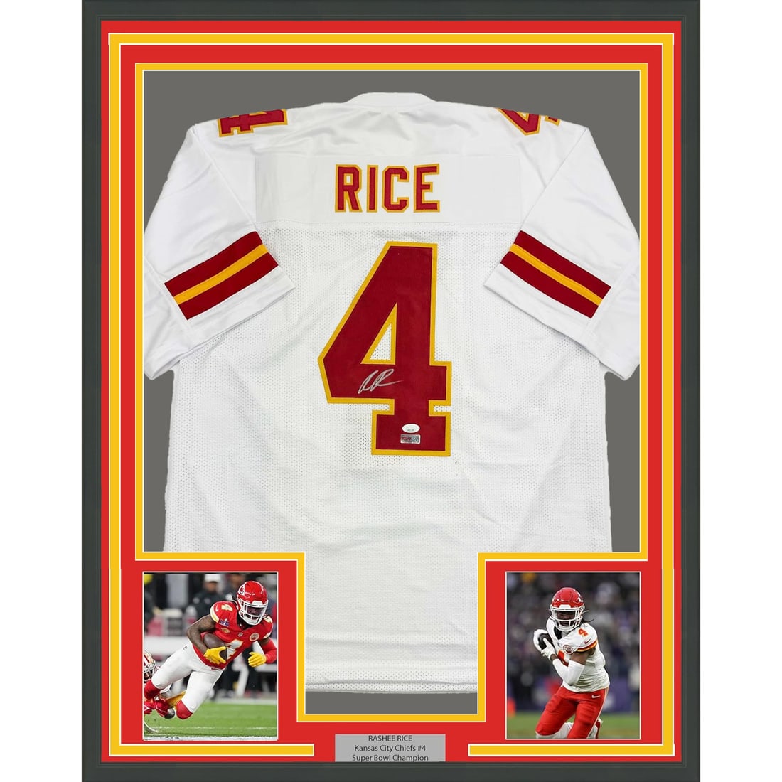 Framed Signed Rashee Rice Kansas City Chiefs Jersey JSA Authenticated (1 of 2)