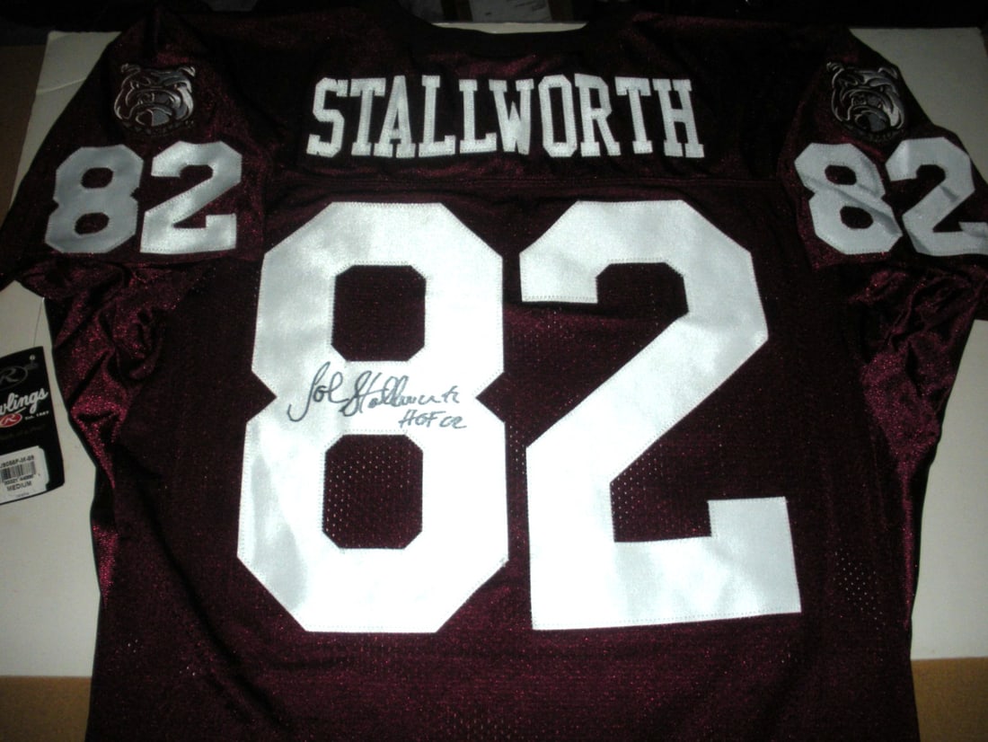 John Stallworth Alabama A&M Signed Rawlings Jersey with COA: John Stallworth Alabama A&M Signed Rawlings Jersey with COA This official licensed Rawlings jersey is a rare collectible featuring the name of legendary NFL player James Lofton. It comes with a Certif