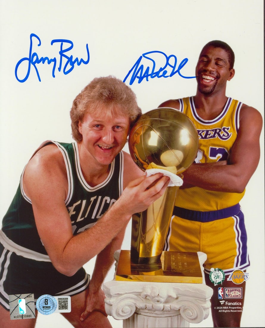 Magic Johnson Larry Bird Signed 8x10 Photo BAS Witnessed Authentication (1 of 1)