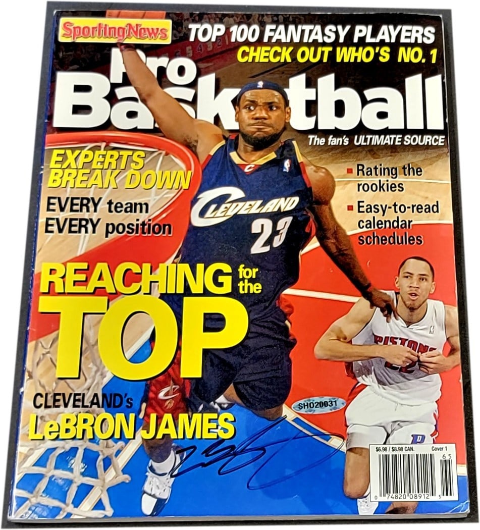 LeBron James Autographed Basketball Magazine Cavaliers Cover Upper Deck Authentication (1 of 4)