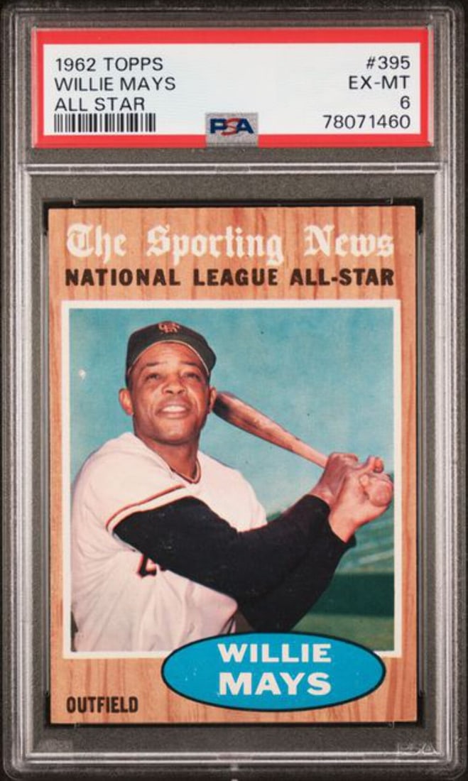 1962 Topps Willie Mays All Star Baseball Card PSA 6 (1 of 2)