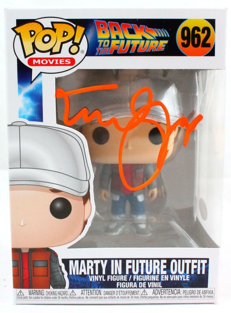 Michael J. Fox Autographed Funko Pop Marty Future Outfit JSA W (1 of 10)