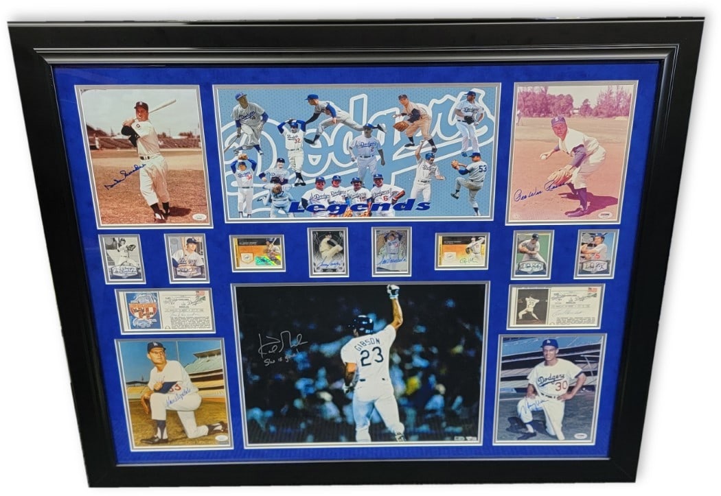 Los Angeles Dodgers Signed Collage Sandy Koufax Don Drysdale 15 Autographs PSA/DNA (1 of 7)