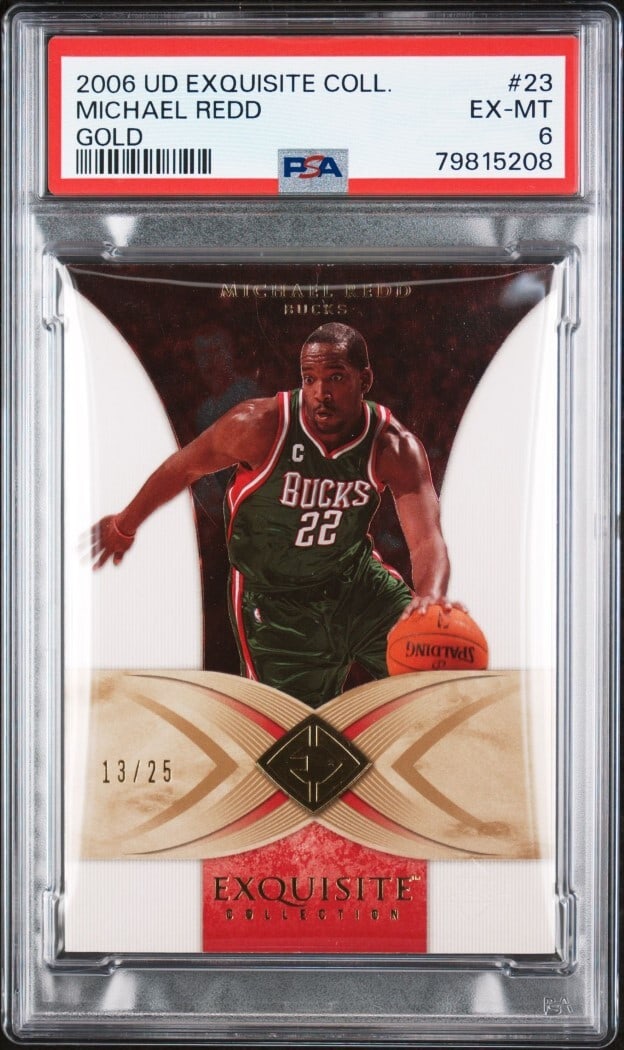 Michael Redd 2006 UD Exquisite Gold Card PSA 6 #23 Serial 13/25 (1 of 2)