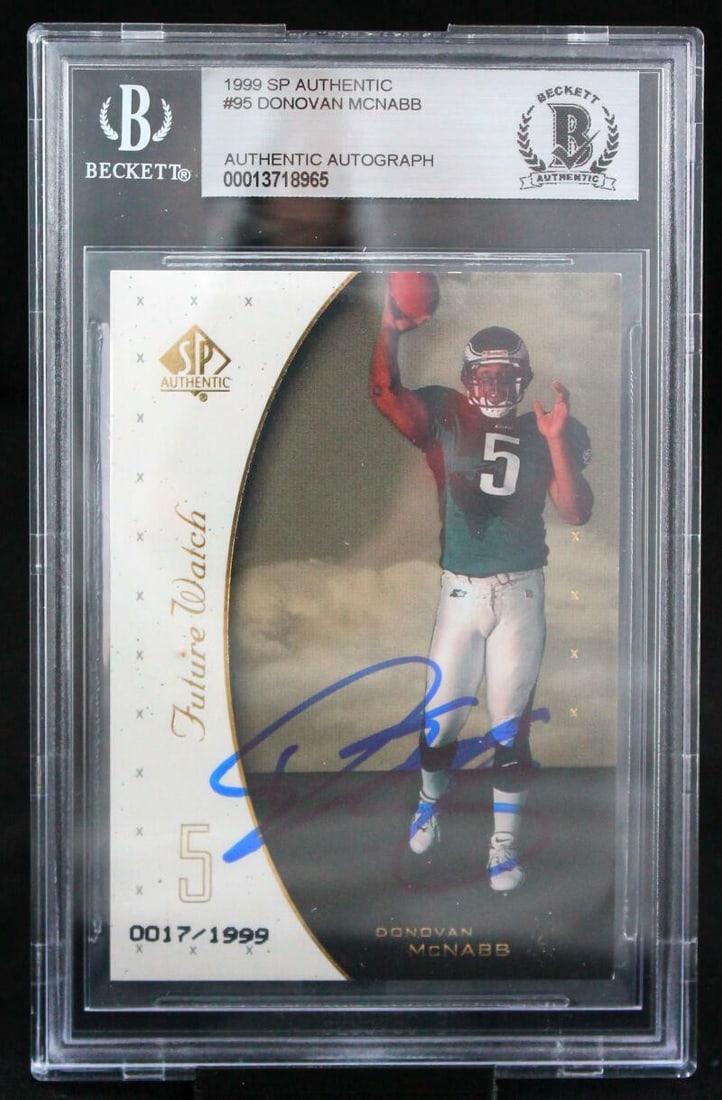 Donovan McNabb BGS 10 Auto 1999 SP Authentic Rookie Eagles Card #95 (1 of 6)