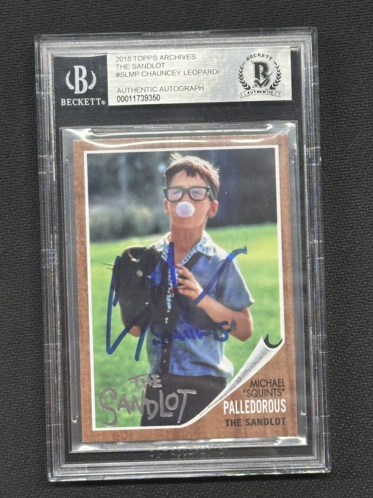 Chauncey Leopardi 2018 Topps Archives Sandlot Hand Signed BGS Authentic Card SLMP: Chauncey Leopardi 2018 Topps Archives Sandlot Hand Signed BGS Authentic Card SLMP This is a hand-signed baseball card featuring Chauncey Leopardi from the 2018 Topps Archives Sandlot series. The card