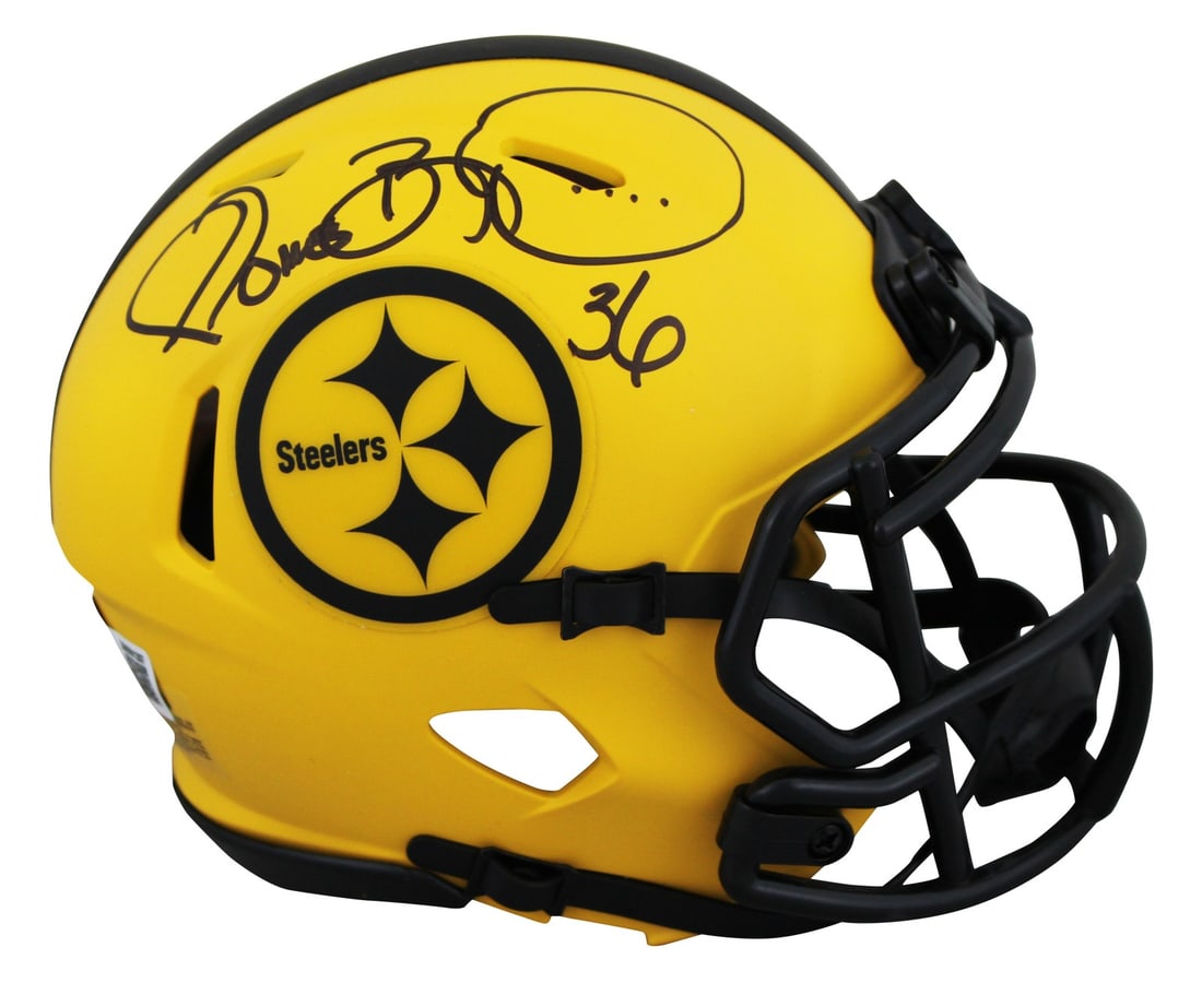Jerome Bettis Signed Steelers Rave Speed Mini Helmet BAS Witnessed (1 of 2)