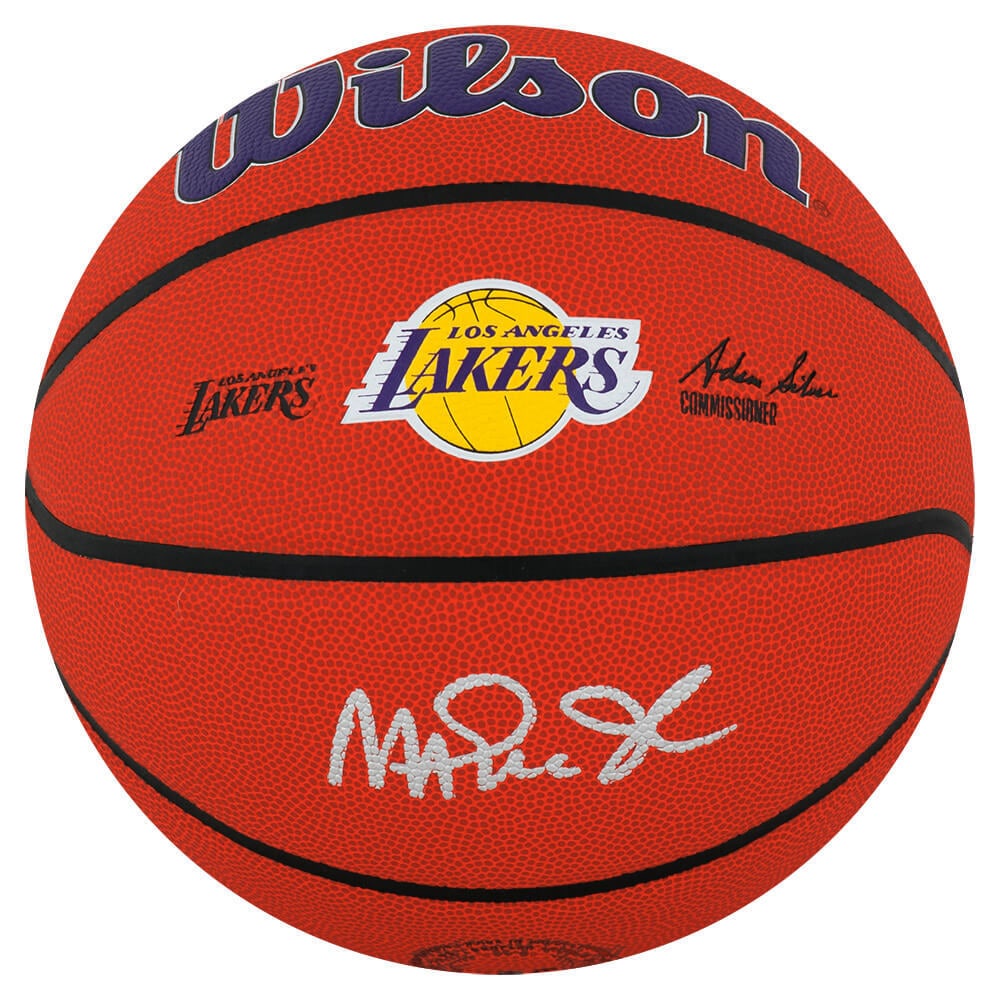 Magic Johnson Signed Lakers Logo Basketball with COA (1 of 1)