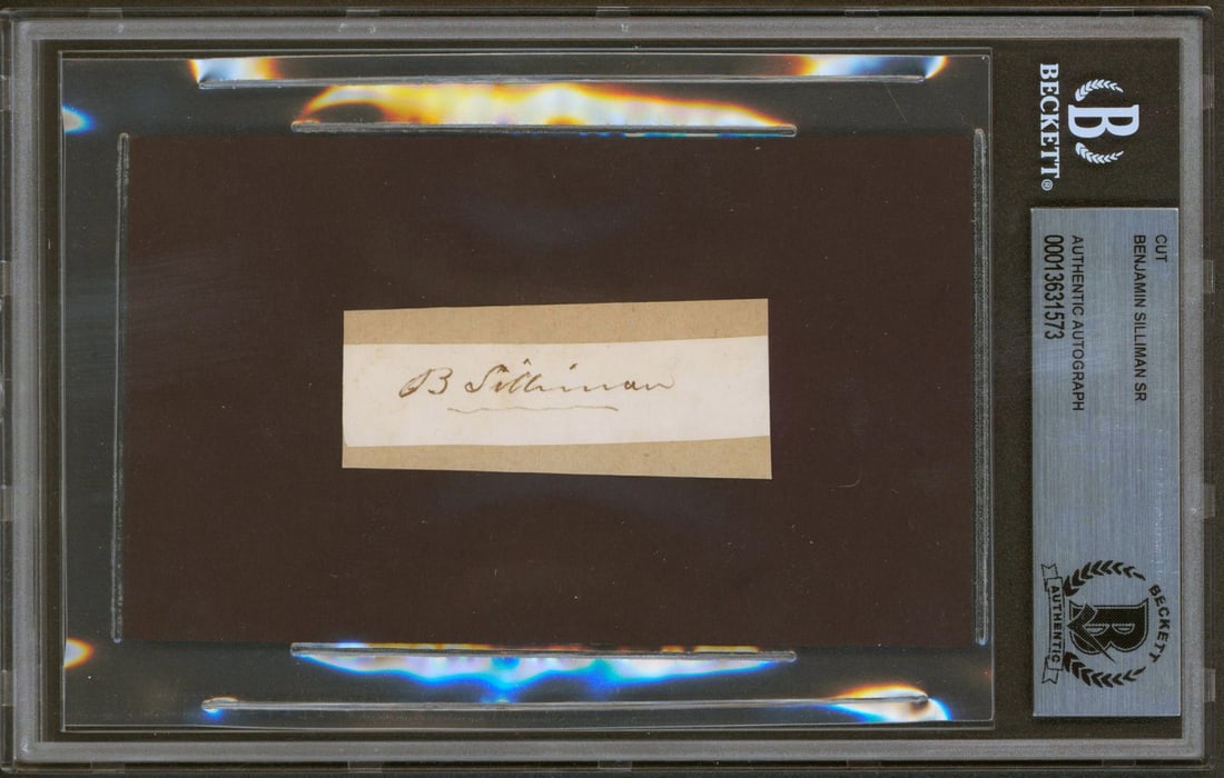 Benjamin Silliman Sr. Signed Cut Signature 6x2.5 BAS Authenticated (1 of 3)