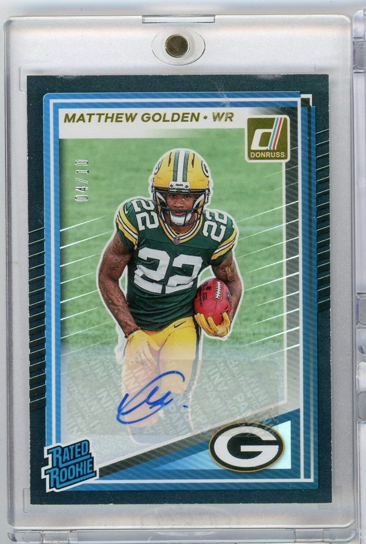 2025 Panini Donruss Matthew Golden #311 Autographed Rookie Card /10 Green Bay Packers (1 of 2)