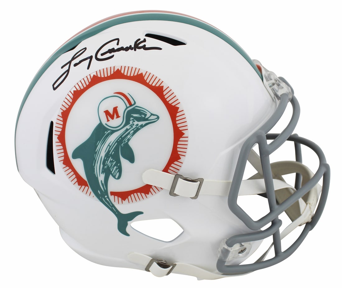 Larry Csonka Signed 1972 Dolphins Full Size Speed Replica Helmet BAS Witnessed (1 of 3)