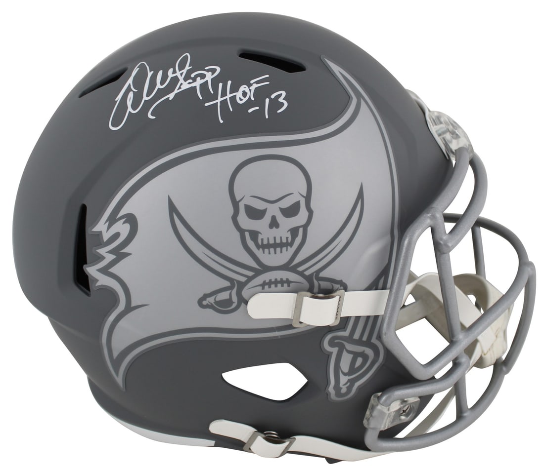 Warren Sapp Signed Tampa Bay Buccaneers Slate Helmet HOF 13 BAS Authenticated (1 of 3)