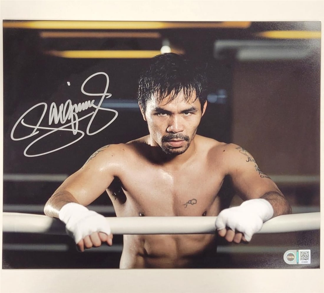 Manny Pacquiao Signed 11x14 Boxing Photo with SWAU Hologram (1 of 4)