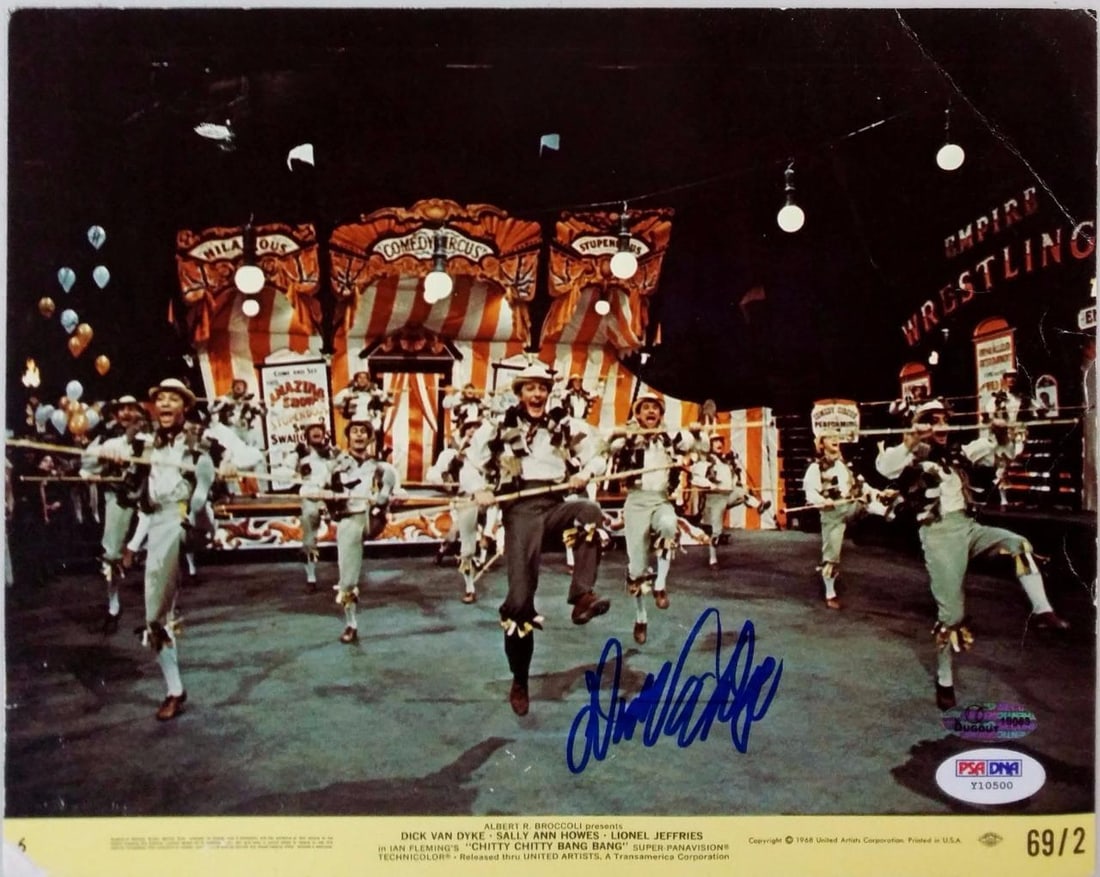 Dick Van Dyke Signed Chitty Chitty Bang Bang Lobby Card PSA Authenticated 8x10 (1 of 1)
