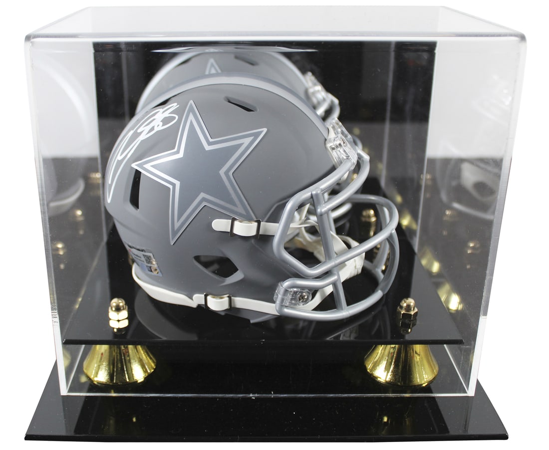 CeeDee Lamb Signed Dallas Cowboys Mini Helmet with Case Fanatics Authenticated (1 of 3)