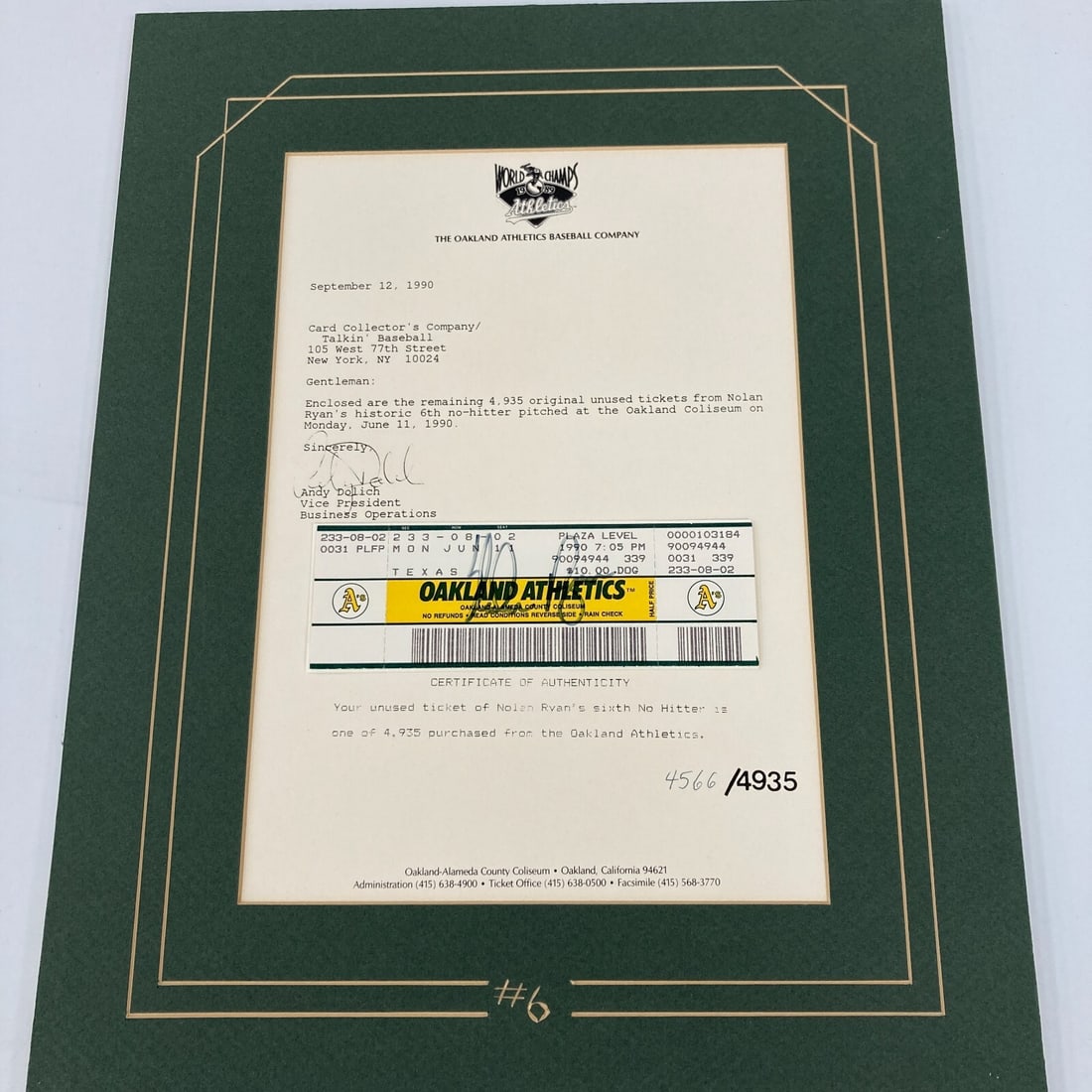 Nolan Ryan Signed 1990 No-Hitter Ticket PSA DNA COA 13x16: Nolan Ryan Signed 1990 No-Hitter Ticket PSA DNA COA 13x16 Celebrate a historic moment in baseball with this 1990 Nolan Ryan Signed Sixth No-Hitter Full Ticket. This unused ticket commemorates the matc