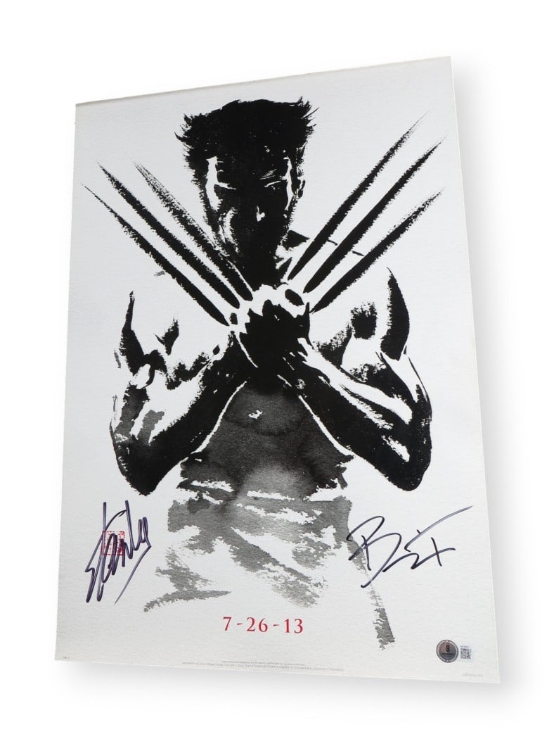 Stan Lee Brian Tee Autographed 13.5 x 19.75 Poster The Wolverine Beckett Authenticated (1 of 2)