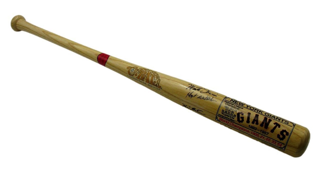 New York Giants Multi-Autographed Cooperstown Baseball Bat with 11 Signatures: New York Giants Multi-Autographed Cooperstown Baseball Bat with 11 Signatures Offered is a New York Giants Multi-Autographed Cooperstown Baseball Bat featuring notable signatures from baseball legends