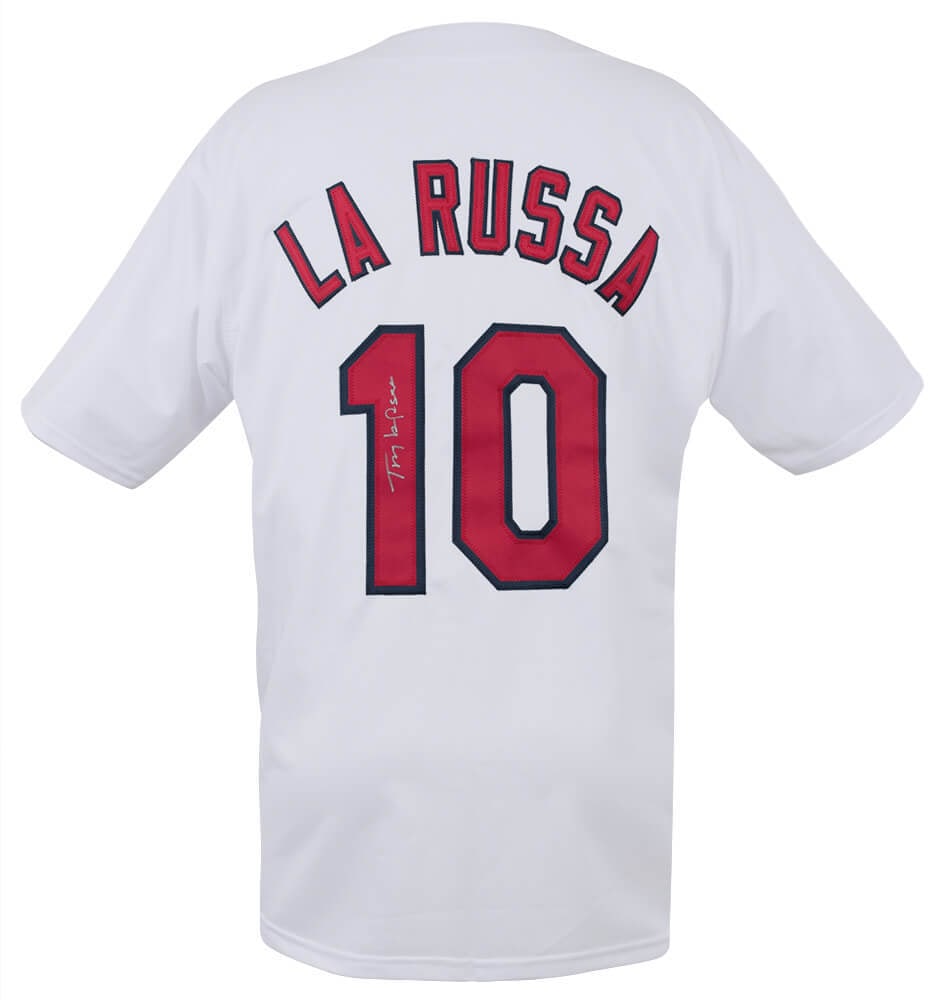 Tony LaRussa Signed Custom Baseball Jersey Cardinals with COA: Tony LaRussa Signed Custom Baseball Jersey Cardinals with COA Tony LaRussa Signed Custom Baseball Jersey Cardinals with COA Celebrate the legacy of Tony LaRussa with this signed white custom baseball