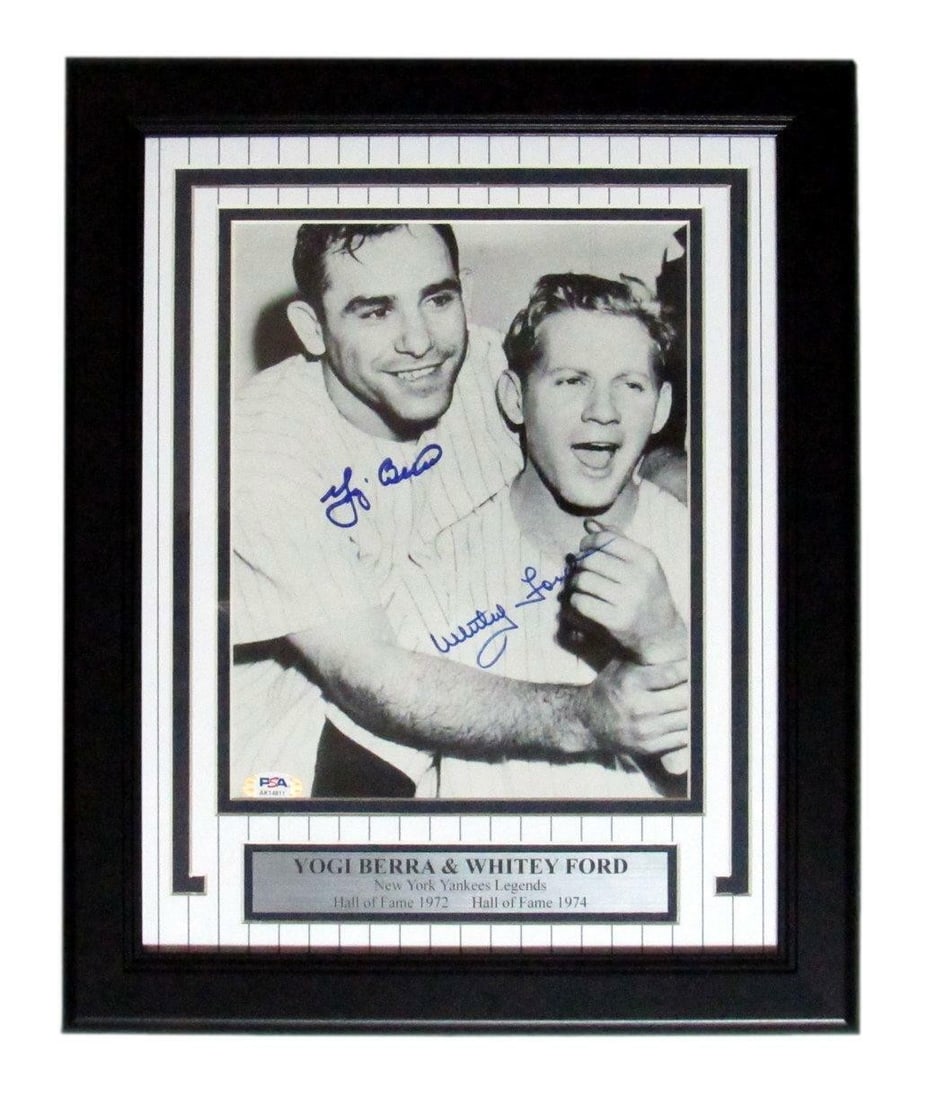 Yogi Berra Whitey Ford Dual-Signed Framed 8x10 Photo PSA/DNA Yankees (1 of 4)